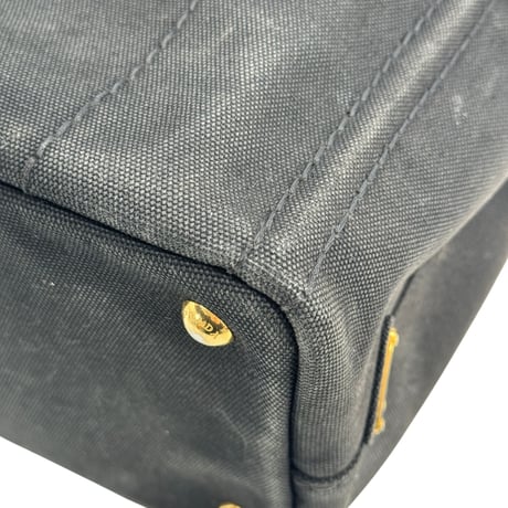 PRADA ミラノ デニム ブラック カナパ 2WAY ハンドバッグ