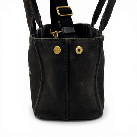 PRADA ミラノ デニム ブラック カナパ 2WAY ハンドバッグ