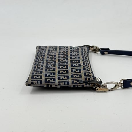 FENDI ズッキーノ キャンバス ミニホーボーバッグ ネイビー ハンドバッグ