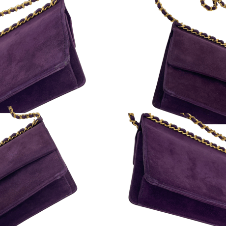 CHANEL　ハンドバッグ　スエード　パープル