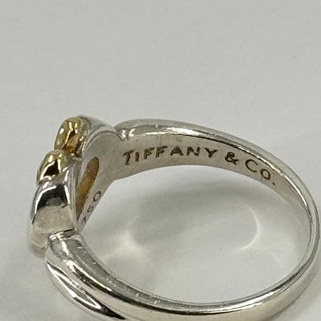 TIFFANY ハートリボン SV925 18Kバンドリング ヴィンテージ