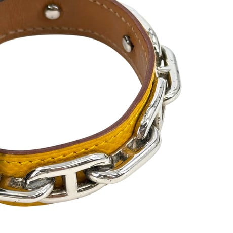 HERMES シェーヌダンクル レザー ブレスレット バングル