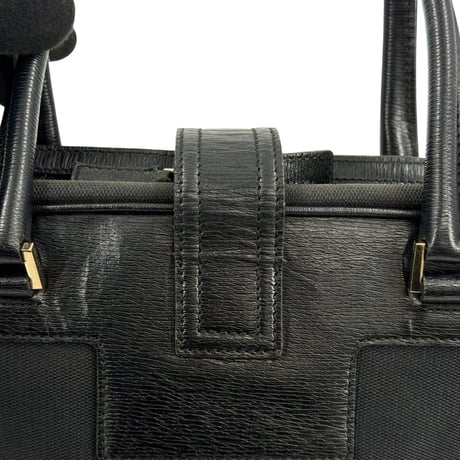 GUCCI GG ブラックキャンバス ハンドバッグ