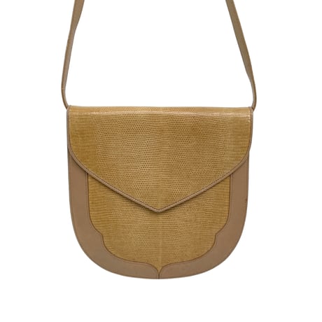 Yves saint laurent　型押しリザード　レザー　ショルダーバッグ