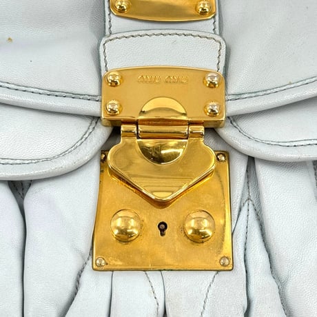 MIU MIU マトラッセ ベビーブルー 2WAY ハンドバッグ
