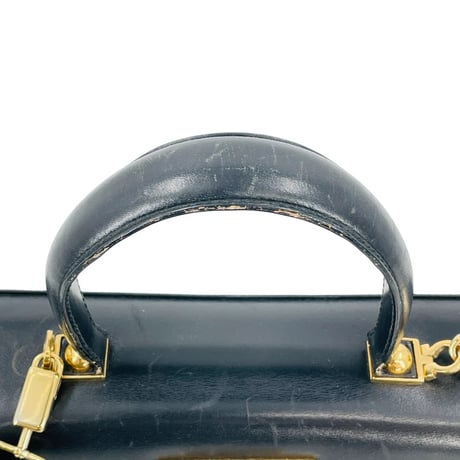 Salvatore Ferragamo ブラック レザー ガンチーニ レディース 2way ハンドバッグ