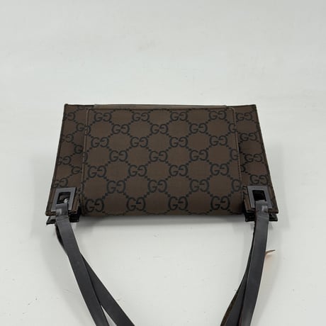 GUCCI GGナイロンキャンバス ミニショルダーバッグ ブラウン