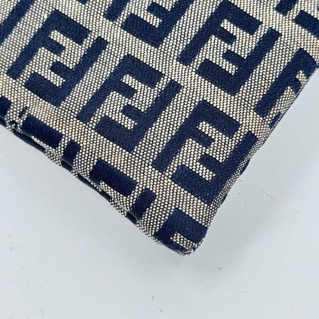 FENDI ズッキーノ キャンバス ミニホーボーバッグ ネイビー ハンドバッグ