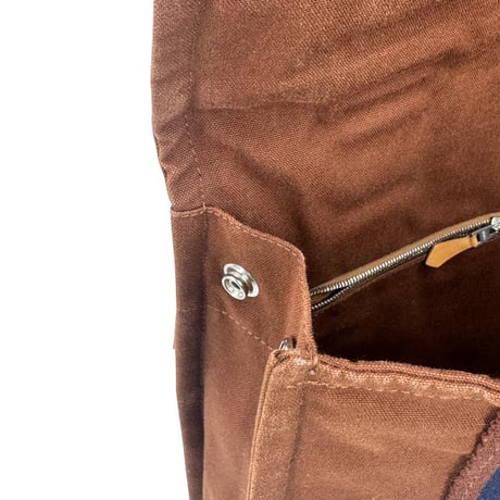 HERMES ブラウン キャンバス エールライン バサス MM ユニセックス ショルダーバッグ