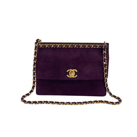 CHANEL　ハンドバッグ　スエード　パープル