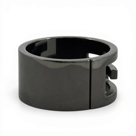 GUCCI ブラックコーティング スターリング シルバー ブランド G リング