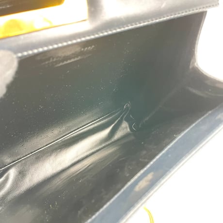 Ferragamo ガンチーニ ゴールドメッキ ネイビー レザー 2WAY ハンドバッグ