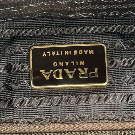 PRADA ナイロン チェーン トートバッグ ゴールド金具 トライアングルロゴ