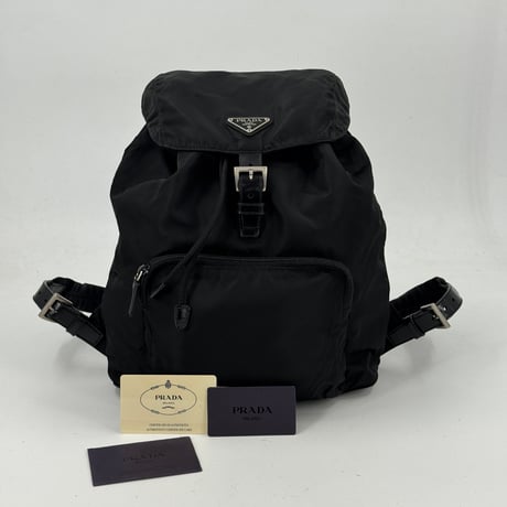 PRADA テスートナイロン リュック ブラック 三角ロゴ VELA B4650 保証カード付き