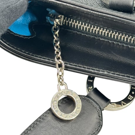 BVLGARI ブラックレザー ショルダーバッグ