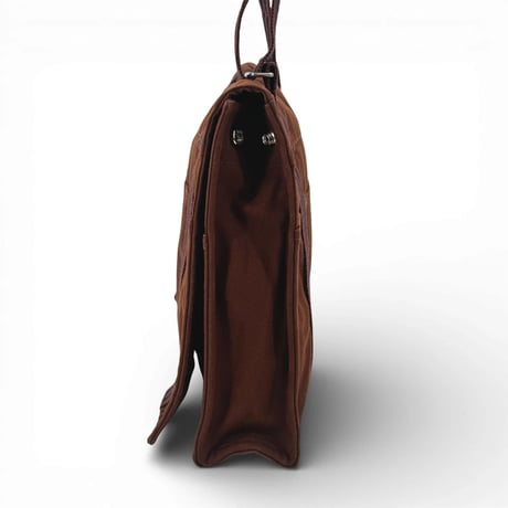 HERMES ブラウン キャンバス エールライン バサス MM ユニセックス ショルダーバッグ