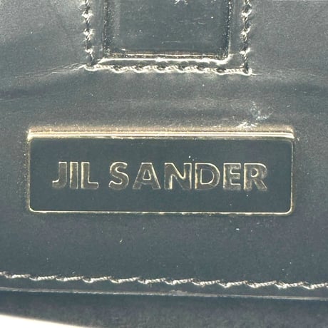 Jil Sander ブラックレザー エンボスロゴ フラットクラッチポーチバッグ 保存袋