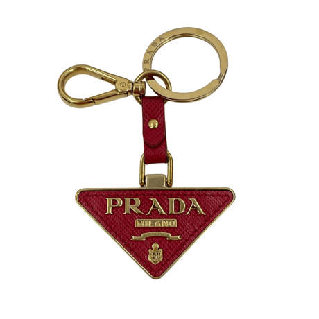 PRADA 　キーホルダー　ロゴ　レッド＆ゴールド　GP　RA947