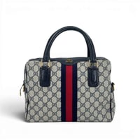 GUCCI オールド GUCCI GGスプリーム ネイビー レッド ヴィンテージ 2WAY ボストンバッグ 010 378