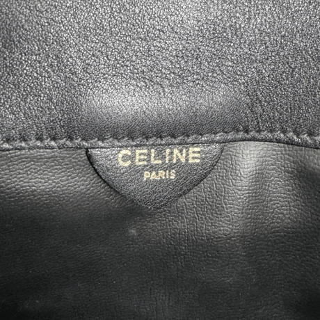 CELINE　ショルダーバッグ　馬車金具　レザー　ギャザー