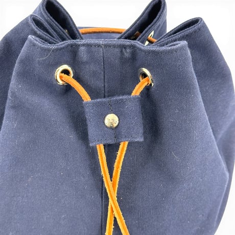 HERMES ポロションミミルPM ネイビーキャンバス 巾着 バックパック