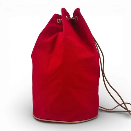 HERMES レッド キャンバス ドローストリング バックパック ポロションミミル GM