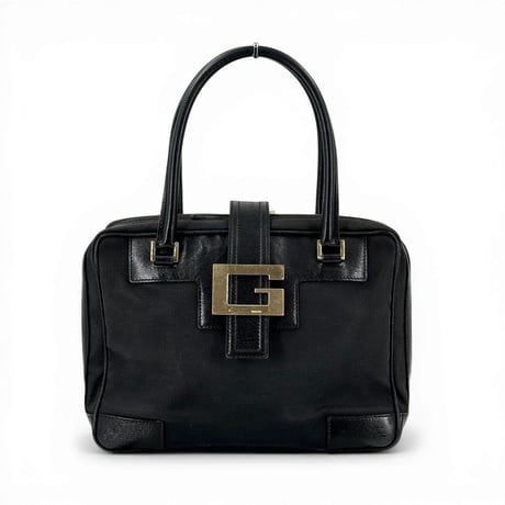 GUCCI GG ブラックキャンバス ハンドバッグ