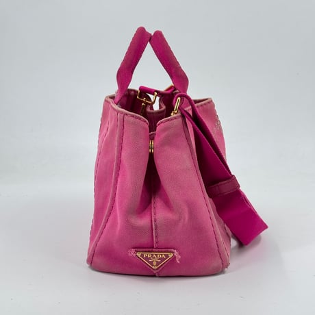 PRADA ミラノ デニム カナパ ピンク 2WAY ハンドバッグ ショルダーバッグ