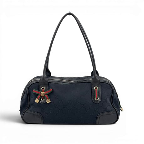 GUCCI プリンシー ミニボストン GGキャンバス ダークブルー 161720 シェリーライン