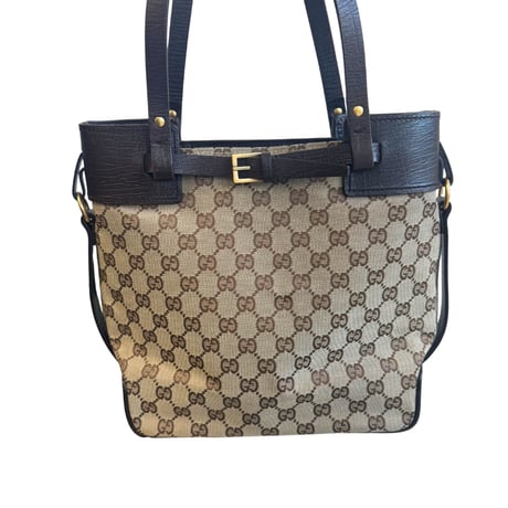 GUCCI GGキャンバス/レザー トートバッグ