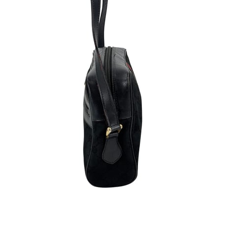 GUCCI GGキャンバス ブラック シェリーライン ヴィンテージ ショルダーバッグ