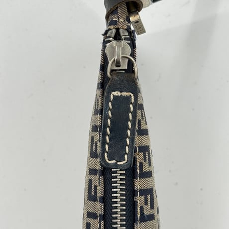 FENDI ズッキーノ キャンバス ミニホーボーバッグ ネイビー ハンドバッグ