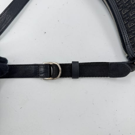 DIOR トロッター キャンバス ブラック ジッピー ワンショルダーバッグ