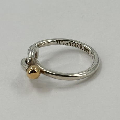 TIFFANY ラブノットフックアイ バンドリング SV925 18K ヴィンテージ