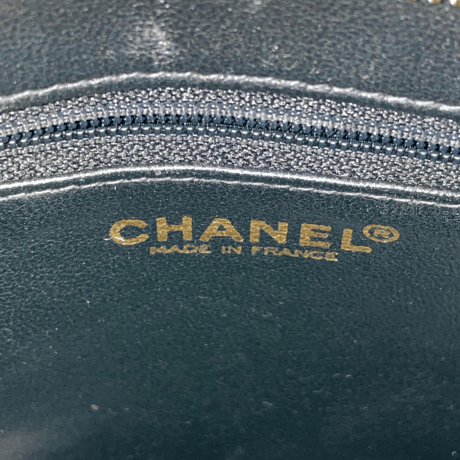 CHANEL　キャビアスキンデカココマーク　Wチェーントートバッグ