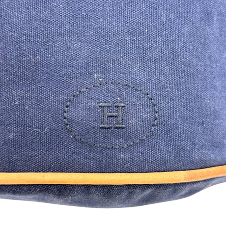 HERMES ポロションミミルPM キャンバス ネイビー ショルダーバッグ