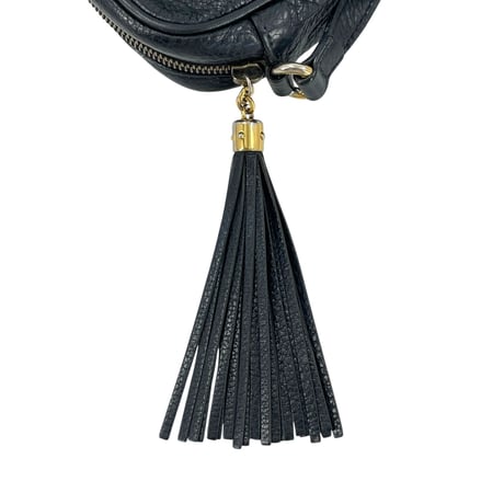 GUCCI ブラックレザー ソーホー GG ミニショルダーバッグ 347994