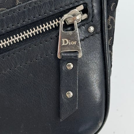 DIOR トロッター キャンバス ブラック ジッピー ワンショルダーバッグ