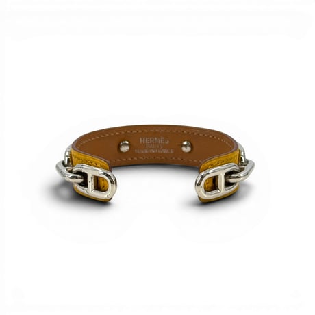 HERMES シェーヌダンクル レザー ブレスレット バングル