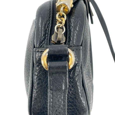 GUCCI ブラックレザー ソーホー GG ミニショルダーバッグ 347994