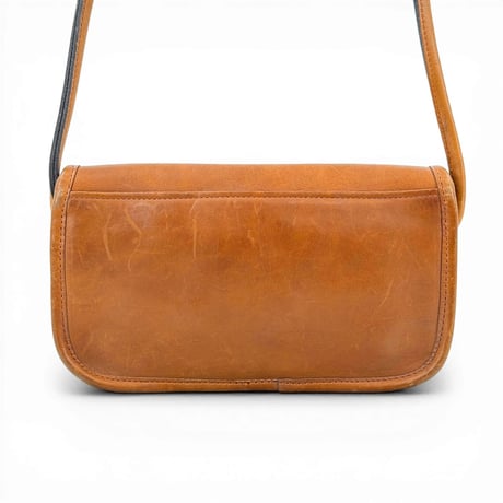 COACH ブラウン フルグレインレザー ショルダーバッグ オールドCOACH