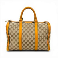 GUCCI GGキャンバス ベージュ ボストンバッグ イタリア製