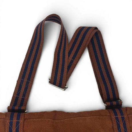 HERMES ブラウン キャンバス エールライン バサス MM ユニセックス ショルダーバッグ