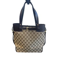 GUCCI GGキャンバス/レザー トートバッグ