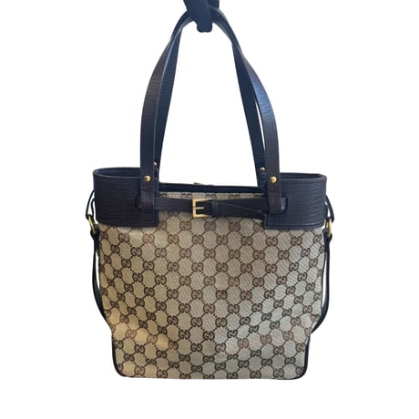 GUCCI GGキャンバス/レザー トートバッグ