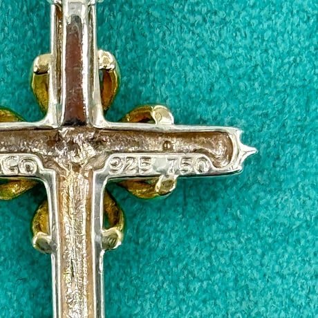 TIFFANY シルバー ネックレス 925 750 シグネチャー クロス ペンダント チェーン