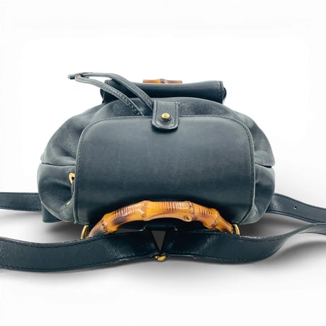 GUCCI ブラックレザー バンブー レディース バックパック