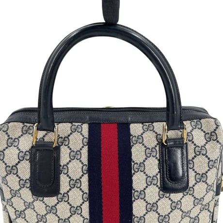 GUCCI オールド GUCCI GGスプリーム ネイビー レッド ヴィンテージ 2WAY ボストンバッグ 010 378