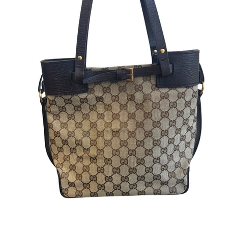 GUCCI GGキャンバス/レザー トートバッグ