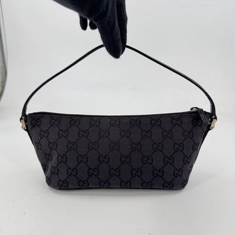 GUCCI GGモノグラムキャンバス グレー ハンドバッグ アクセサリーバッグ